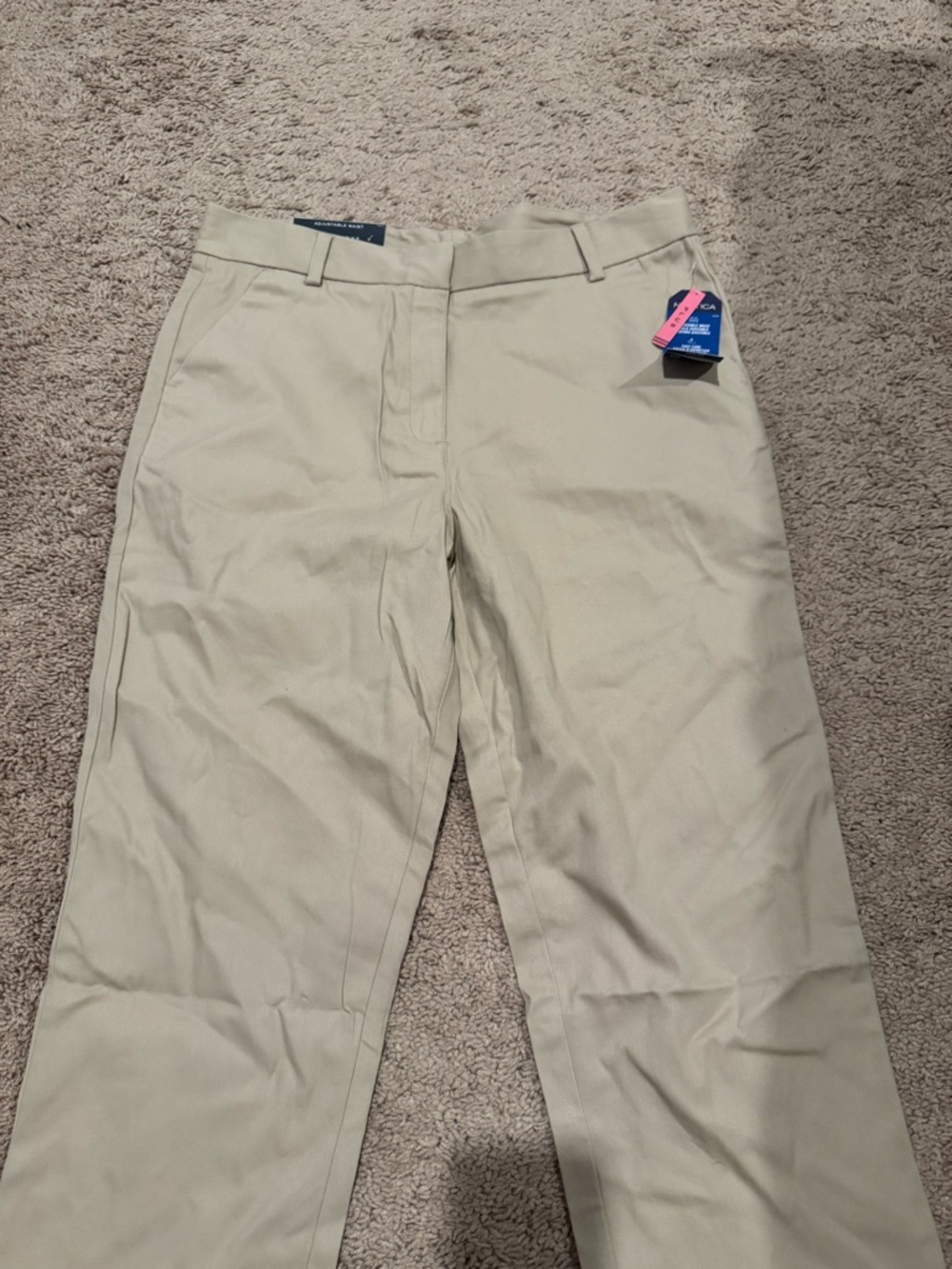 Nautica Girls Khaki School Uniform Pants Size 16.5 Plus – Adjustable Waist NWT - Picture 6 of 8